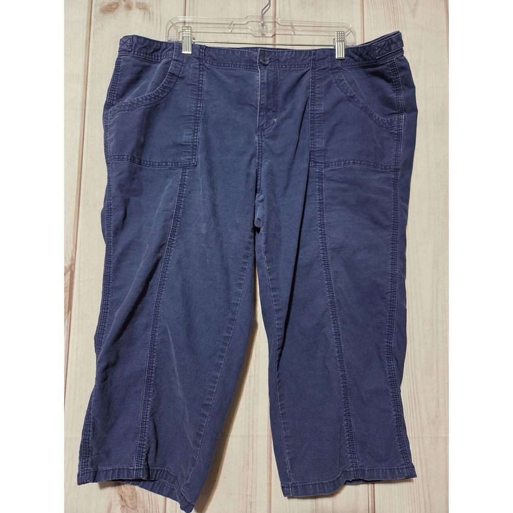 Coldwater Creek Pants Womens 18 Blue Capri Natural Fit Crop Stretch Casual